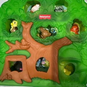 Fisher-Price Green and Brown Animal Tree Playset